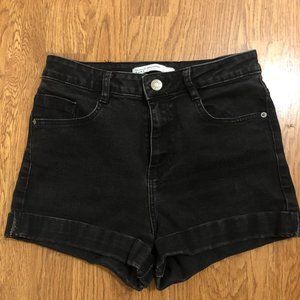 Black Zara Cuffed Shorts